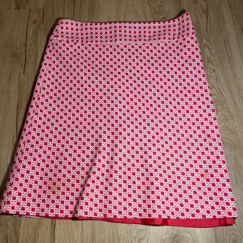 Red and White Patterned Women's Skirt